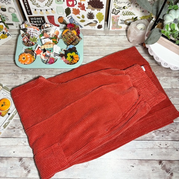 Urban Outfitters Drapey Corduroy Rust Wide Leg Pull On Pants Sz.XS Autumnal Boho - Picture 10 of 11